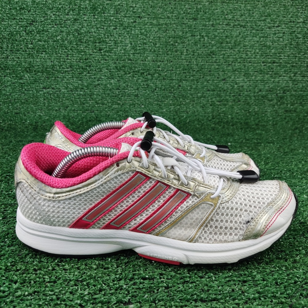 Adidas Running Shoes Women 6 White G24621 Adiprene Floral Mesh Athletic Sneakers